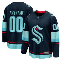 Seattle Kraken Fanatics Deep Sea Blue Home Breakaway Custom Jersey