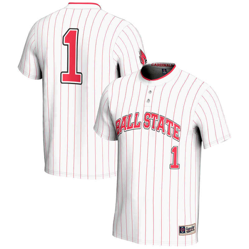 #1 Ball State Cardinals GameDay Greats Lightweight Softball Jersey - White