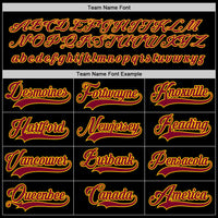 Custom Black Maroon-Gold Hockey Jersey