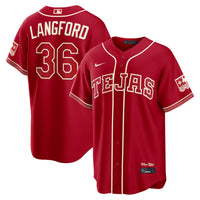 Texas Rangers Wyatt Langford Nike Red 2026 City Connect Stadium Jersey