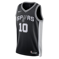 San Antonio Spurs Nike Icon Edition Swingman Jersey - Black - Jeremy Sochan