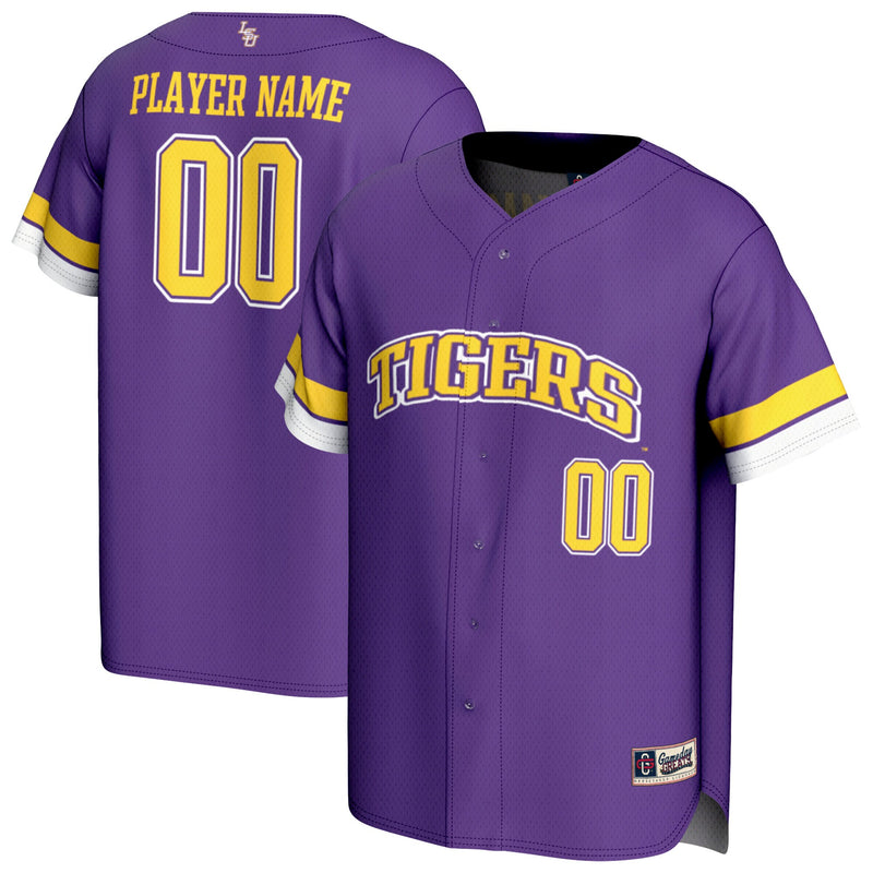 LSU Tigers GameDay Greats NIL Pick-A-Player Baseball Lightweight Jersey - Purple