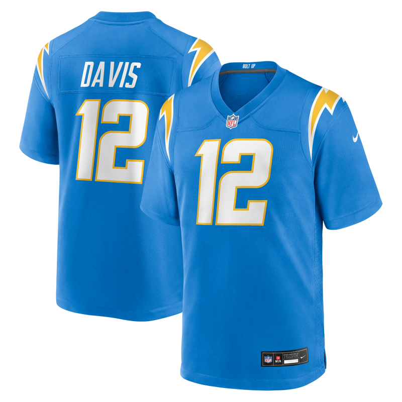 Los Angeles Chargers Derius Davis Nike Powder Blue Team Game Jersey