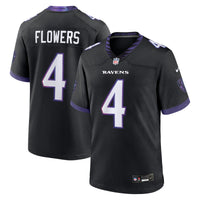Baltimore Ravens Zay Flowers Nike Black Alternate Game Jersey