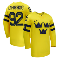 Sweden Hockey Gabriel Landeskog Nike Yellow 2026 Away Replica Jersey
