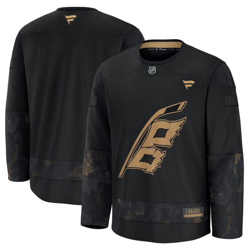 Carolina Hurricanes Fanatics Black 2024 Military Appreciation Practice Jersey