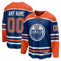 Edmonton Oilers Fanatics Royal Home Breakaway Custom Jersey