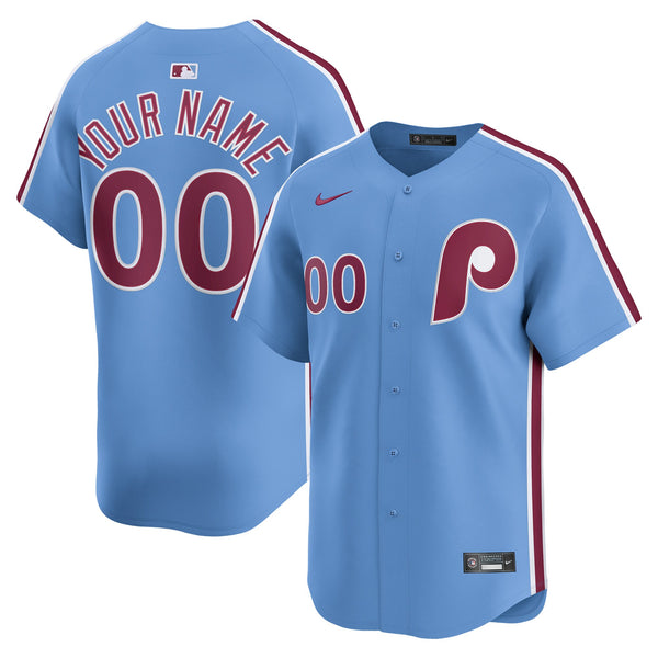 Philadelphia Phillies Nike Light Blue Alternate Limited Custom Jersey