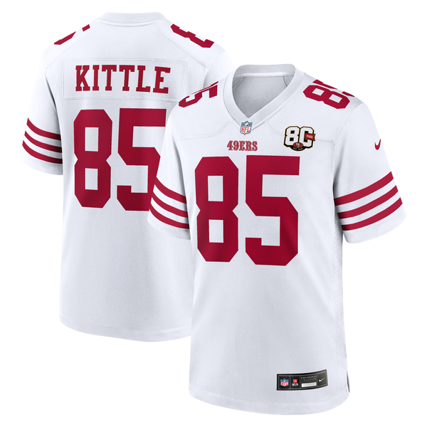 San Francisco 49ers George Kittle Nike White 80th Anniversary Game Jersey