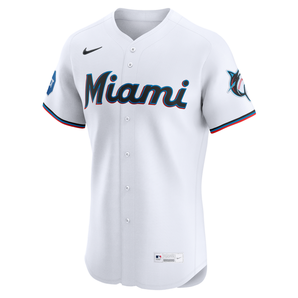 Miami Marlins Nike White Home Elite Jersey