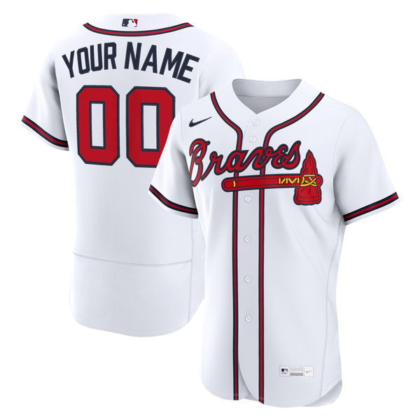 Atlanta Braves Nike White Home Authentic Custom Jersey