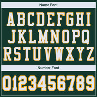 Custom Green White-Gold Mesh Authentic Football Jersey