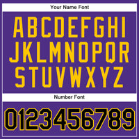 Custom Purple Black Pinstripe Black-Gold Authentic Basketball Jersey